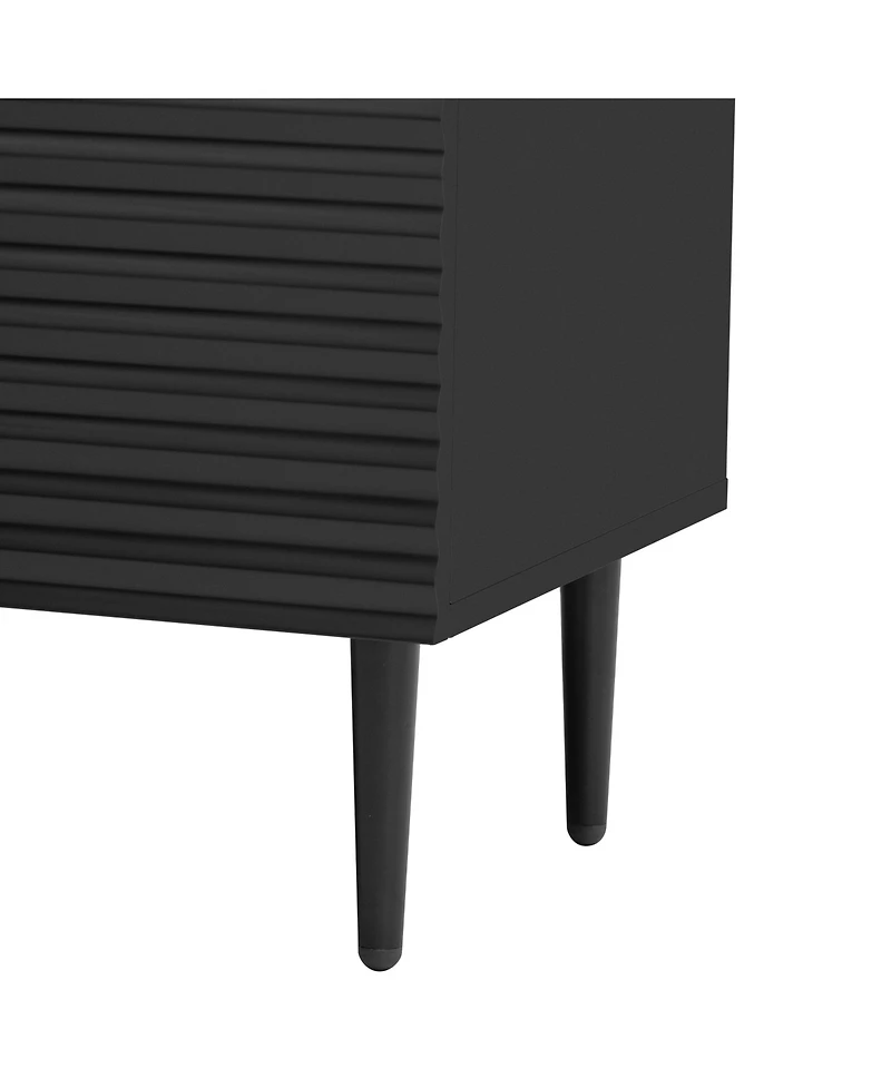 Streamdale Furniture Mira 2-Drawer Modern Side Cabinets with Adjustable Shelves and Geometric Door Design