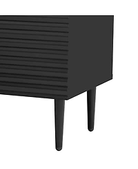 Streamdale Furniture Mira 2-Drawer Modern Side Cabinets with Adjustable Shelves and Geometric Door Design