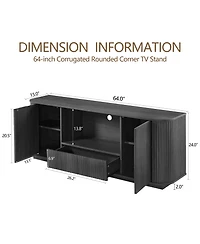 Streamdale Furniture 64" Wavy Tv Stand