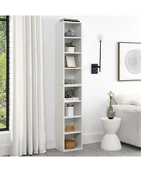 Streamdale Furniture 8-Tier Media Tower Rack, Adjustable Shelves, Tall Bookcase