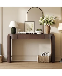 Streamdale Furniture Espresso Entryway Console Table - Fluted Design & 2 Drawers