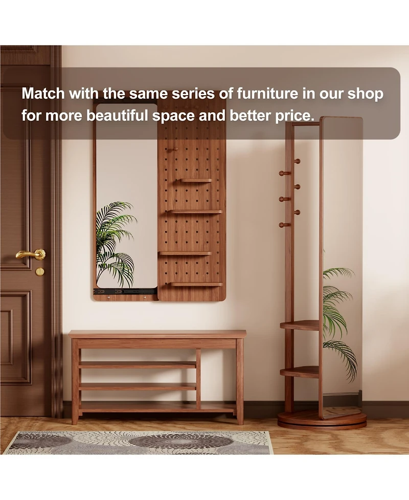 Streamdale Furniture Solid Wood Shoe Rack Bench - 550lb Capacity - Entryway/Hallway