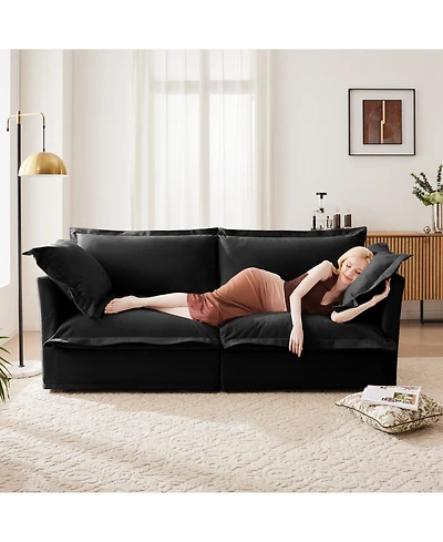 Streamdale Furniture Slipcovered 2-Seat Chenille Sofa Detachable Cover