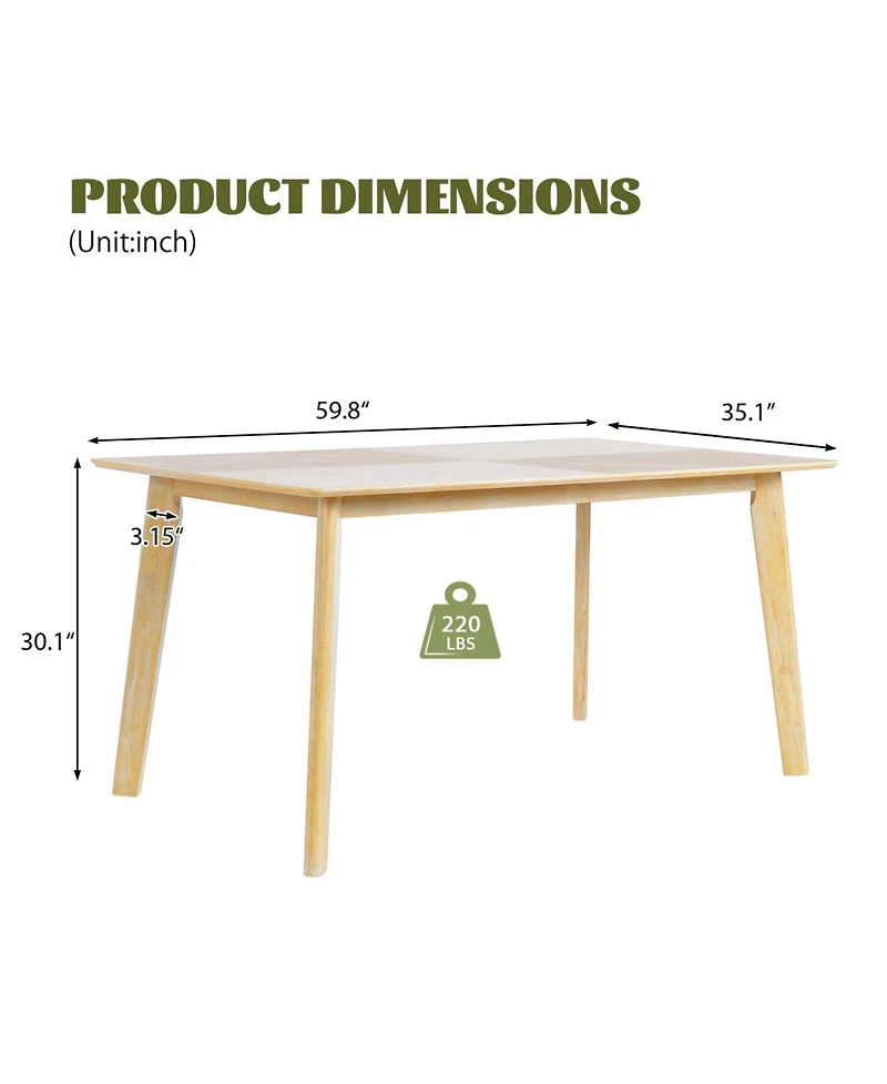 Streamdale Furniture Retro Dining Table, Seats 6, Rubberwood Legs