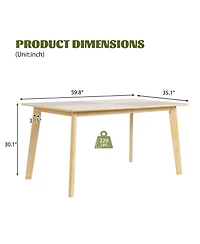 Streamdale Furniture Retro Dining Table, Seats 6, Rubberwood Legs