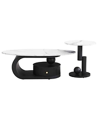 Streamdale Furniture Modern Nesting Coffee Table Set - Oval & Round