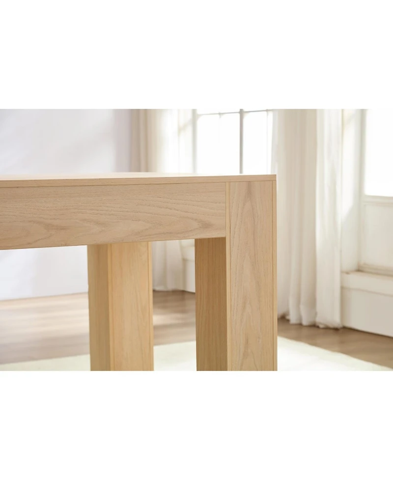 Streamdale Furniture Farmhouse Dining Table for 4-6, Rectangular, Sturdy Wood Legs, Easy Assembly