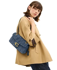 Coach Quilted Tabby Medium Suede Shoulder Bag 26