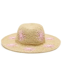 Steve Madden Floral Embroidered Straw Hat
