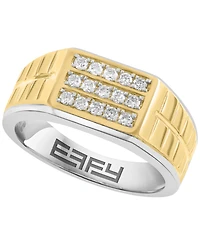 Effy Collection Men's Lab Grown Diamond Ring (3/8 ct. t.w.) in Sterling Silver
