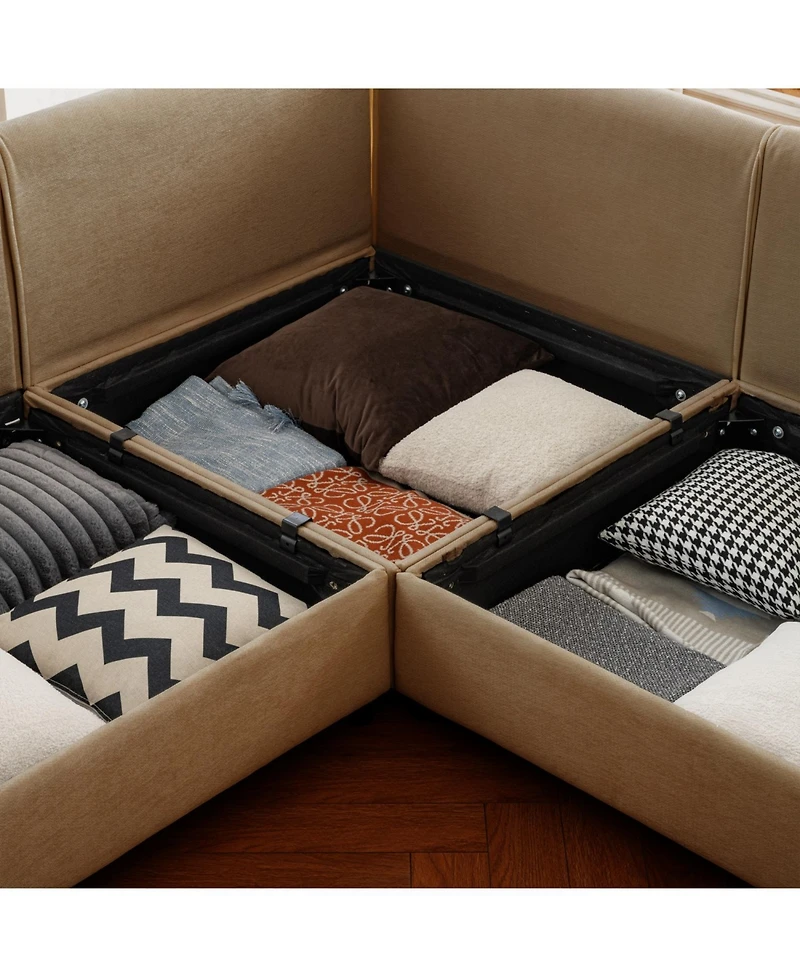 Streamdale Furniture Chenille 2-Seater Sofa with Ottoman Storage