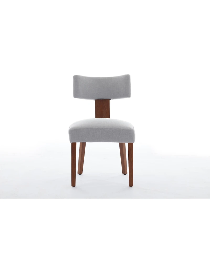 Streamdale Furniture Linen Fabric Modern Armless Dining Chairs, Gray (Set of 2