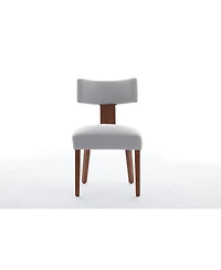 Streamdale Furniture Linen Fabric Modern Armless Dining Chairs, Gray (Set of 2