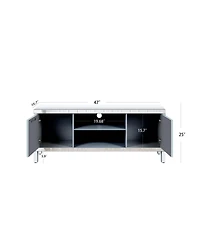 Streamdale Furniture 47" Mirror Tv Console - Diamond Doors Open Storage