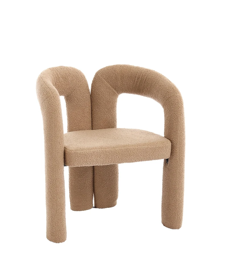 Streamdale Furniture Velvet Upholstered Accent/Dining Chair Set of 2 (Camel Teddy)