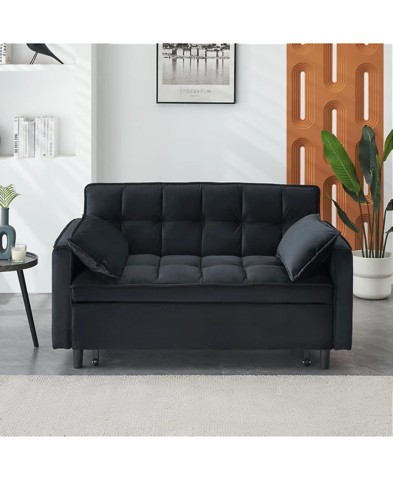 Streamdale Furniture Streamdale Modern Velvet Sleeper Sofa with Pillows & Pockets