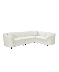 Streamdale Furniture Streamdale L-Shaped Sectional Sofa- Plush 4-Seater, Boucle Upholstery
