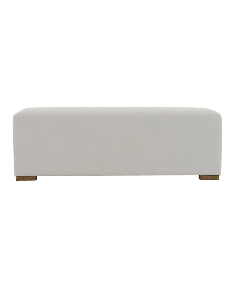 Streamdale Simple White Long Ottoman, Practical Furniture for Living Room and Bedroom