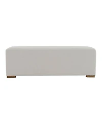 Streamdale Simple White Long Ottoman, Practical Furniture for Living Room and Bedroom