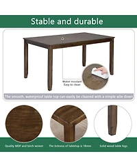 Streamdale Furniture 6-Piece Walnut Dining Set- Table
