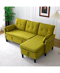 Streamdale Furniture Streamdale Green L-Shaped Sectional Sofa with Storage