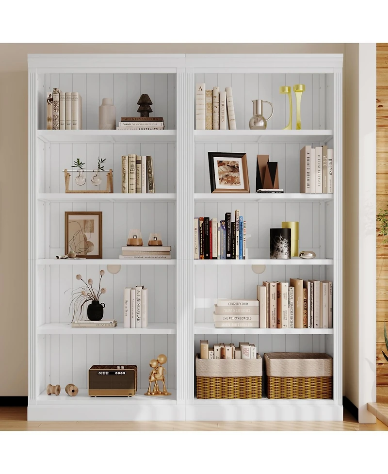 Streamdale + 5-Tier + Wood + Adjustable Shelves + Bookcase