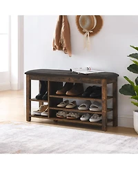 Streamdale Furniture Streamdale Rubberwood Shoe Bench with Storage