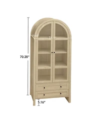 Streamdale Furniture 1 Pc. Wood Arched Design with Adjustable Shelves Kitchen Pantry Cabinet