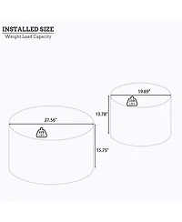 Streamdale Furniture Burl Wood Nesting Coffee Table Set - 2-Piece Storage Tables