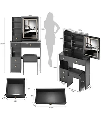 Streamdale Compact Vanity Set Touchscreen Led Mirror, Adjustable Lighting