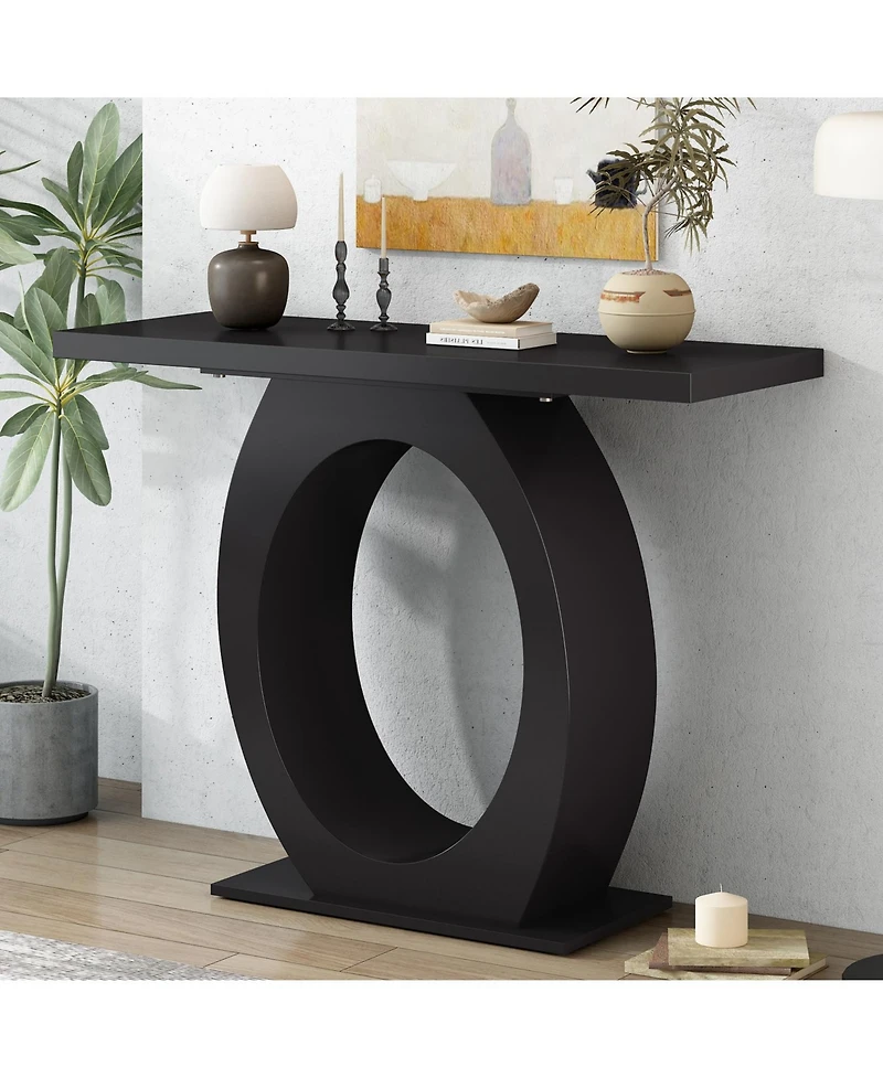 Streamdale Furniture Mira Modern Console Table with Egg Base, Enhanced Stability and Design