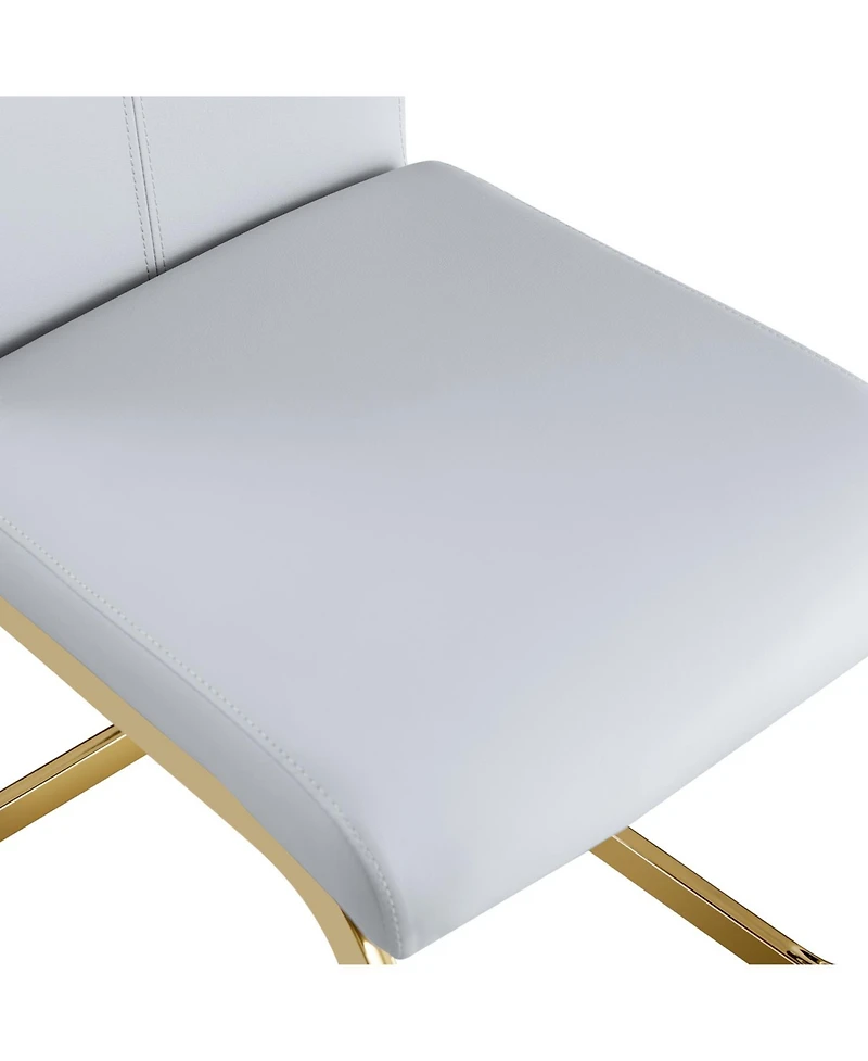 Streamdale Furniture Pu Leather Dining Chair Set of 4 Light Gray