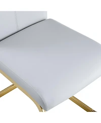 Streamdale Furniture Pu Leather Dining Chair Set of 4 Light Gray