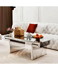Streamdale Furniture Luxury Fluted Glass Coffee Table