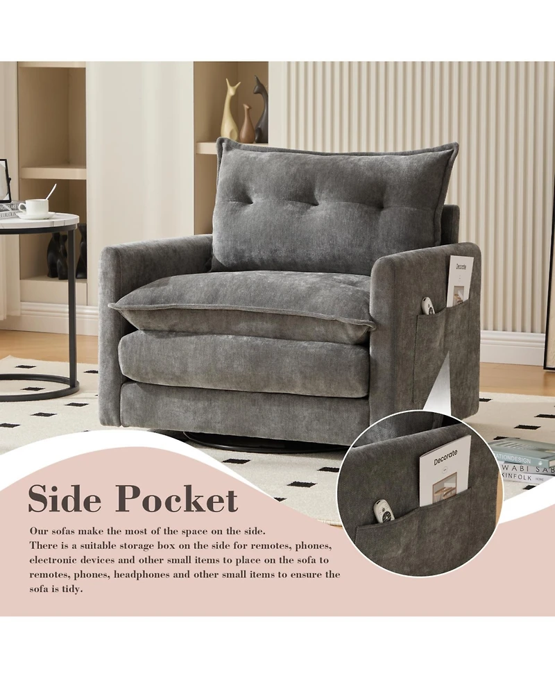 Streamdale Furniture Swivel Barrel Accent Chair