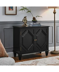 Streamdale Furniture Retro Wooden Sideboard Buffet Cabinet - Black