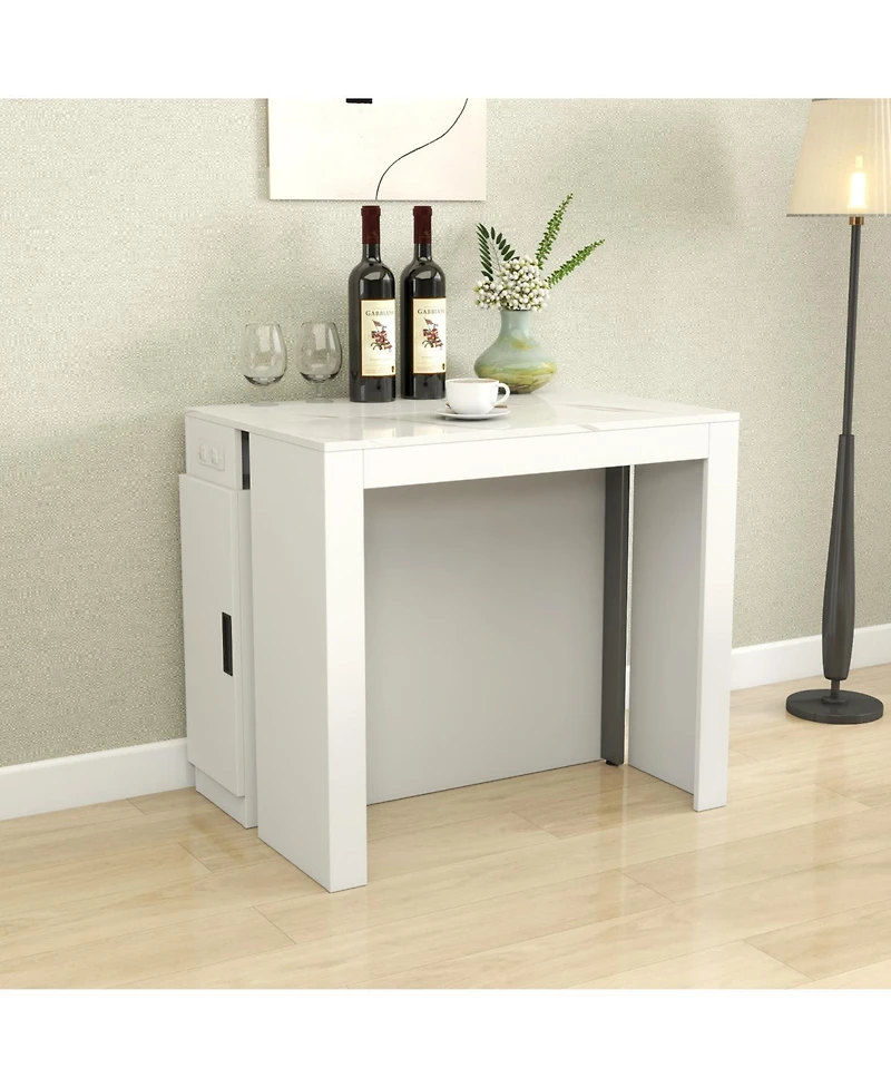 Streamdale Extendable Dining Table with Outlet & Storage
