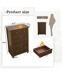 Streamdale Furniture Streamdale Fluted 5-Drawer Dresser - Walnut