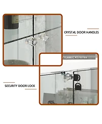 Streamdale Furniture Glass Display Cabinet w/ Drawers & Led Lights