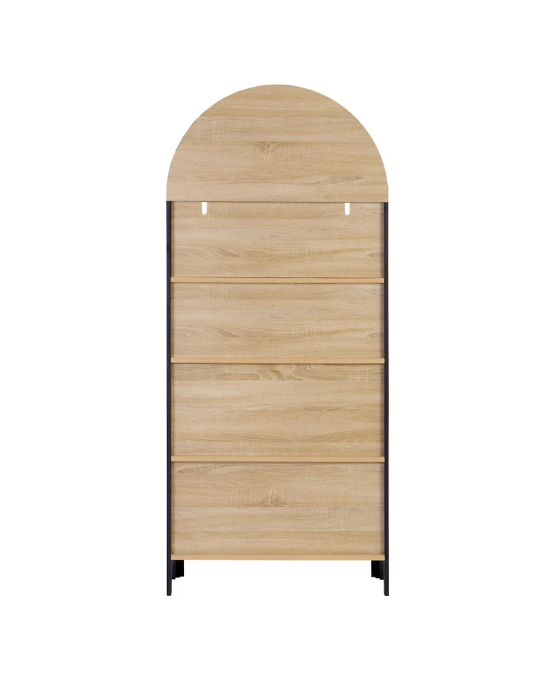 Streamdale 61" Arched Bookcase with Door - Black