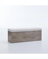 Streamdale Furniture Shelton Ivory Chenille Storage Bench