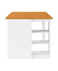 Streamdale Furniture 60" Farmhouse Counter Height Dining Set with Storage & Chairs, White