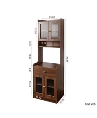 Streamdale Farmhouse Kitchen Hutch Buffet Cabinet with Microwave Stand