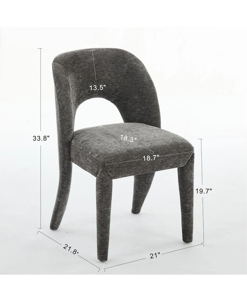 Streamdale Furniture Set of 2 Chenille Dining Chairs