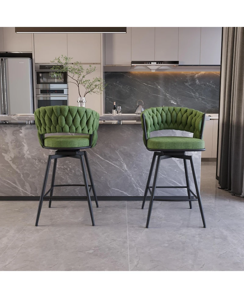 Streamdale Furniture 26" Linen Bar Stools Set of 2