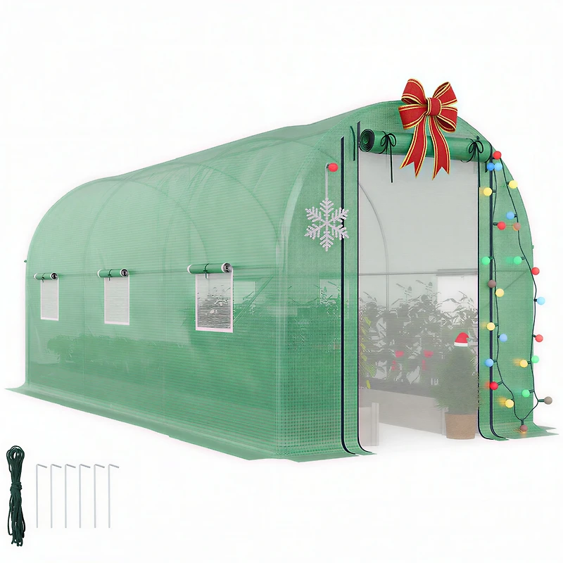 Outsunny Hoop house with Support Rods, Walk-in house,