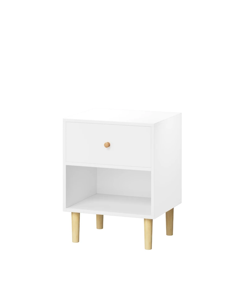 Streamdale Furniture Streamdale 23.22"H Wooden Nightstand with One Drawer One Shelf for Kids