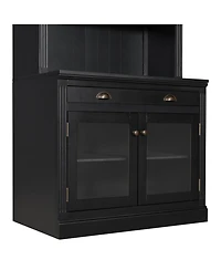 Streamdale Furniture Modern Bookcase with Glass Doors & Drawer - Black