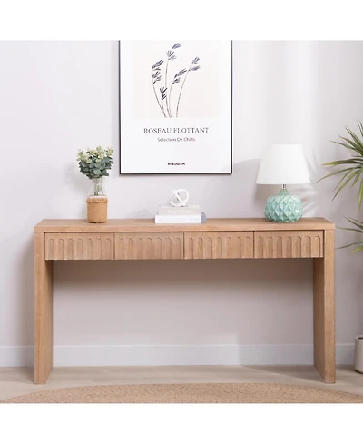 Streamdale Modern Console Table - 59.2" Natural Wood