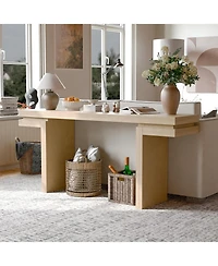 Streamdale Furniture 66" Wide Wood Console Table - Distressed Oak